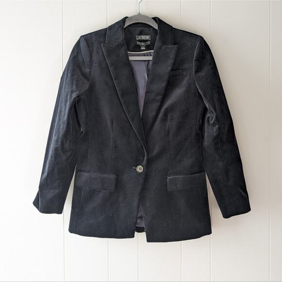 J.Crew Velvet Willa Black/Navy Blazer, size 4 - Picture 3 of 11